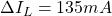 \Delta I_{L}=135mA