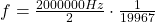 f = \frac{2000000 Hz}{2}\cdot \frac{1}{19967}