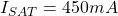 I_{SAT}=450mA
