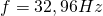 f = 32,96 Hz