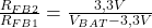\frac{R_{FB2}}{R_{FB1}}=\frac{3,3V}{V_{BAT} - 3,3V}